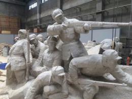 沂蒙山玻璃鋼抗戰群雕_濱州宏景雕塑有限公司